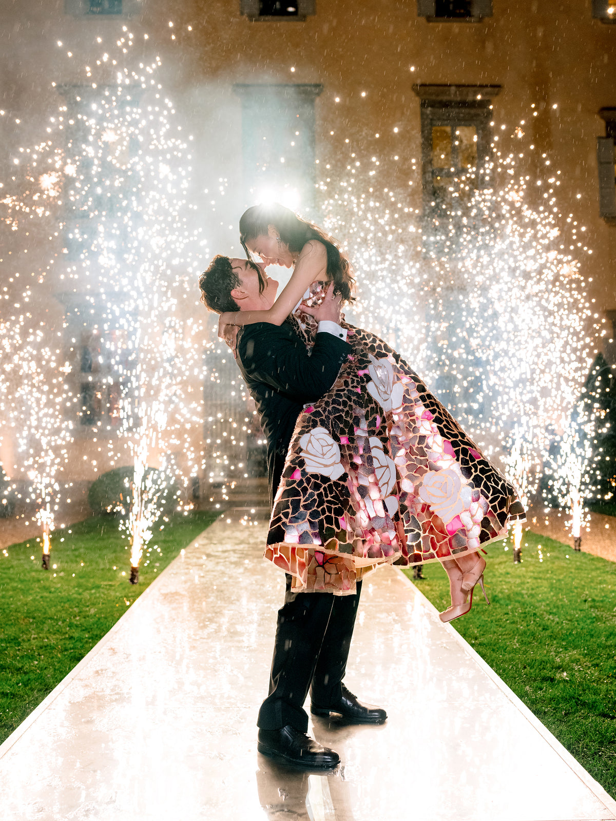Menu sur mesure Pearl Mass Rose | Mariage de Rebecca Bloom au lac de Côme | Villa Balbiano