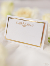 Segnaposto di lusso dorato con supporto laminato
