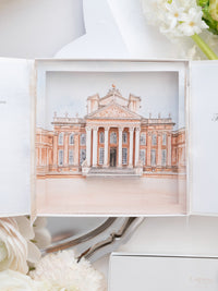 Invitation 3D sur mesure avec découpe laser | Palais de Blenheim | Commande sur mesure V&T