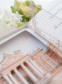 Invitation 3D sur mesure avec découpe laser | Palais de Blenheim | Commande sur mesure V&T