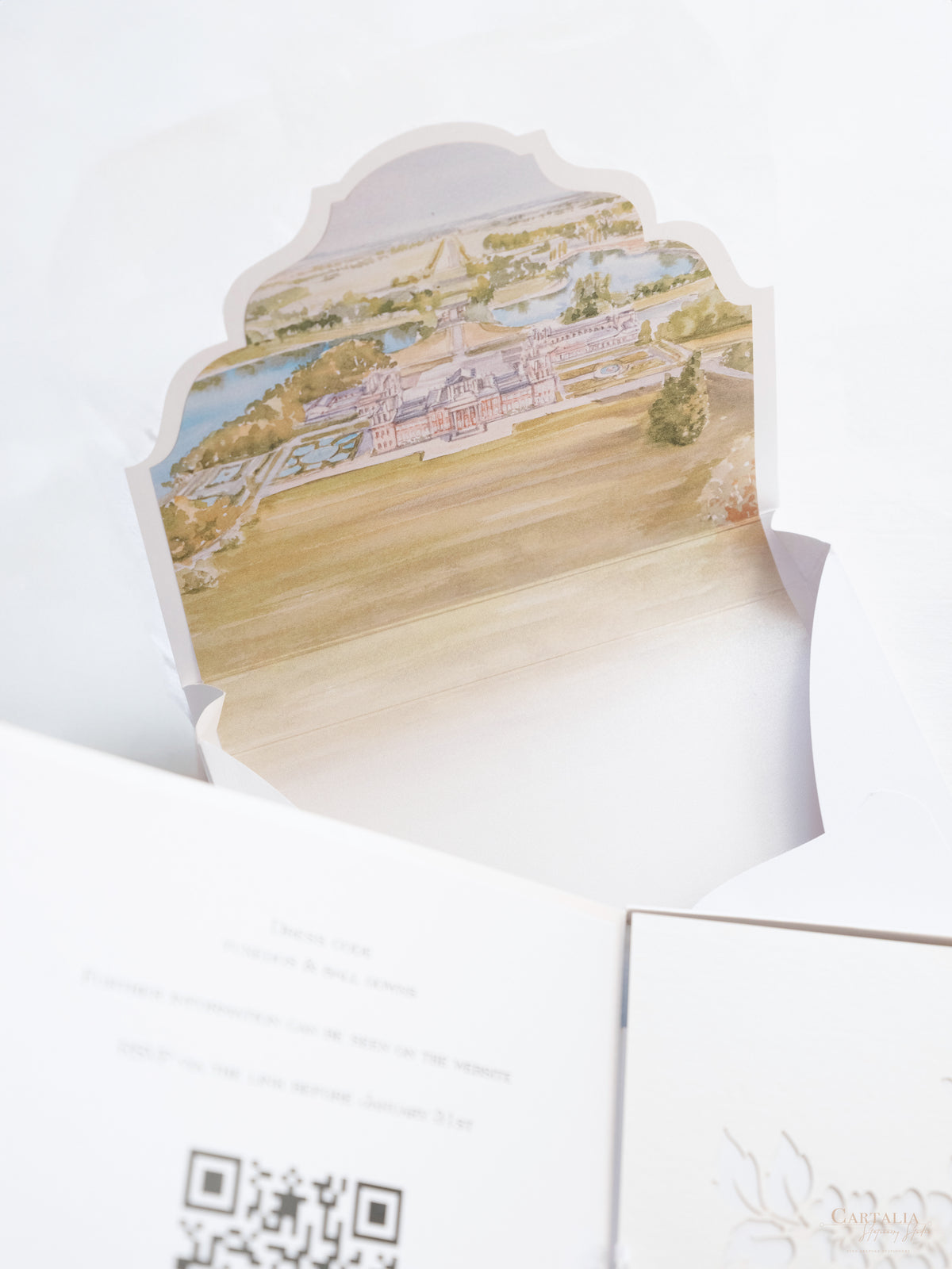 Invitation 3D sur mesure avec découpe laser | Palais de Blenheim | Commande sur mesure V&T