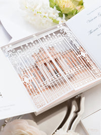 Invitation 3D sur mesure avec découpe laser | Palais de Blenheim | Commande sur mesure V&T