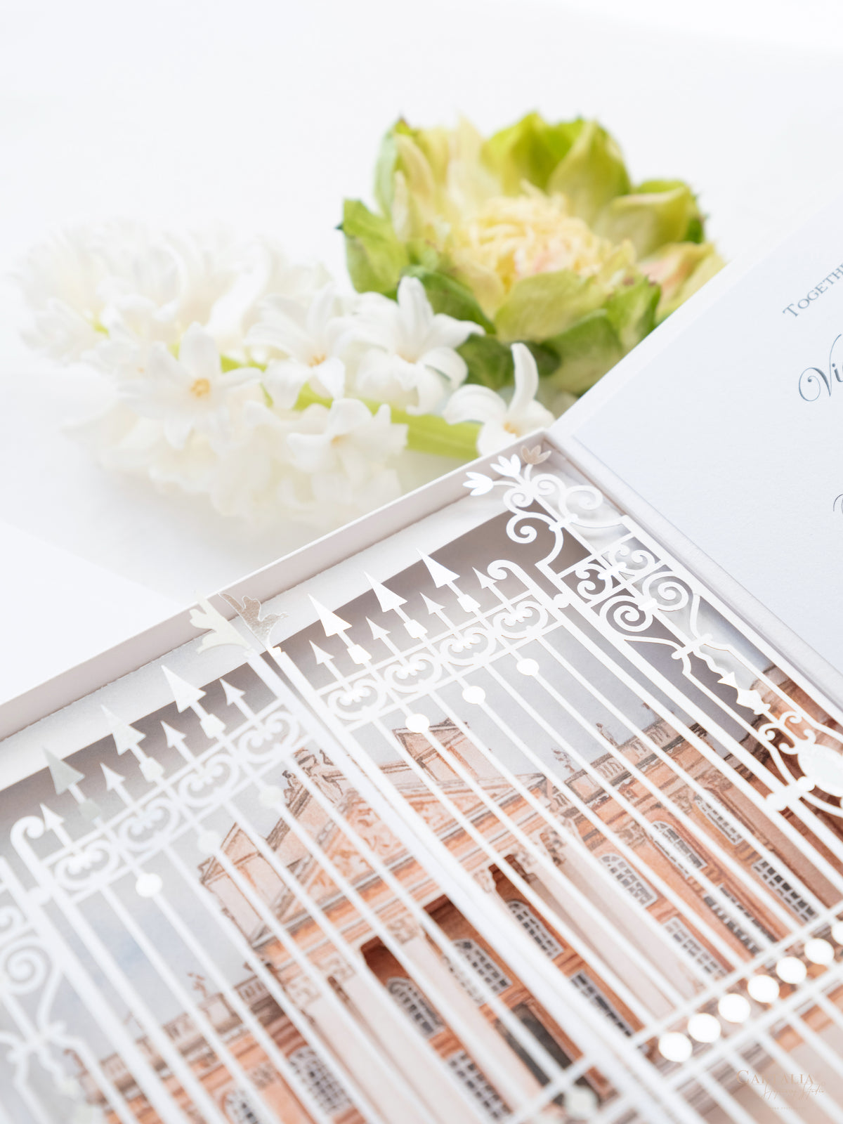 Invitation 3D sur mesure avec découpe laser | Palais de Blenheim | Commande sur mesure V&T