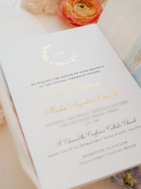 Acquerello l'invito per la tua sede su pergamena con sigillo in ceralacca Suite per invito a nozze | CAMPIONE