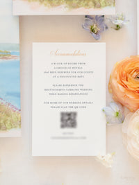 Acquerello l'invito per la tua sede su pergamena con sigillo in ceralacca Suite per invito a nozze | CAMPIONE