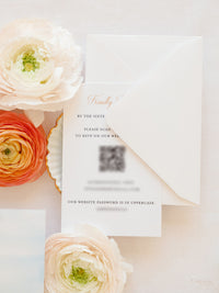 Acquerello l'invito per la tua sede su pergamena con sigillo in ceralacca Suite per invito a nozze | CAMPIONE