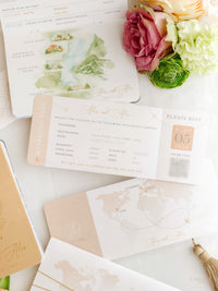 Italian Wedding Vegan Leather Passport with Gold Foil & Personal Engraving | Villa Pizzo Lake Como Watercolor Map