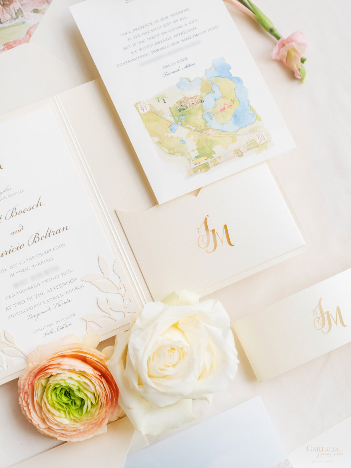 Illustrazione della sede del matrimonio personalizzata | Sede sventata Salva la data in lamina d'oro | CAMPIONE