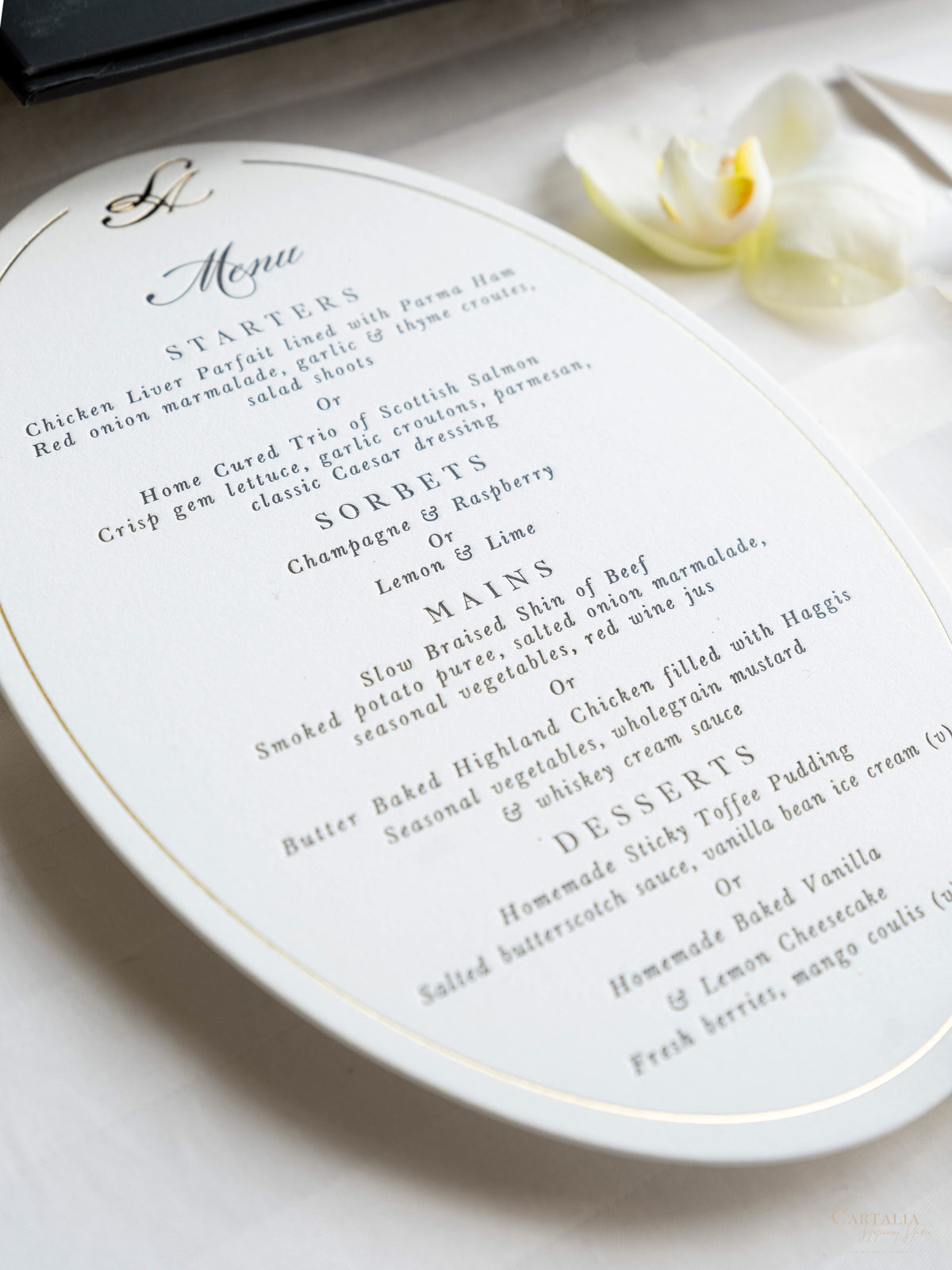 Black Hardcover Booklet Suite with Embossed Monogram & Letterpress | Bespoke Commission L&A