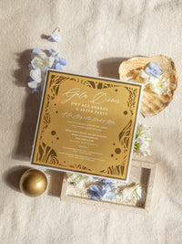 DWP Congress Gala Dinner Stationery with Gold Mirror and Coral Reef Cutouts | Rhodes, Greece