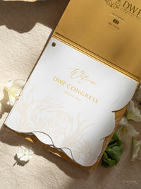 DWP Congress Schedule Stationery with Gold Foil, Laser Cut, Sea Cutouts | Rhodes Island, Greece