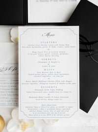 Tasca da sera con copertina rigida di lusso in bianco e nero con monogramma in lamina d'oro | Commissione su misura per A&M