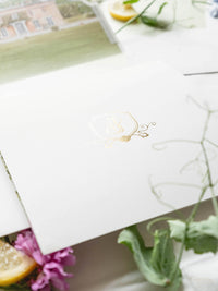 Bespoke Book Boxed Style Luxury Hand Made Pocket | Watercolor Floral Lemon Motifs | The Old Rectory Estate, Bletchingley