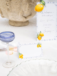 Lemons and Sicilian Tiles Place Card | Bespoke Commission L&M