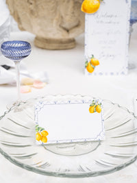 Lemons and Sicilian Tiles Place Card | Bespoke Commission L&M