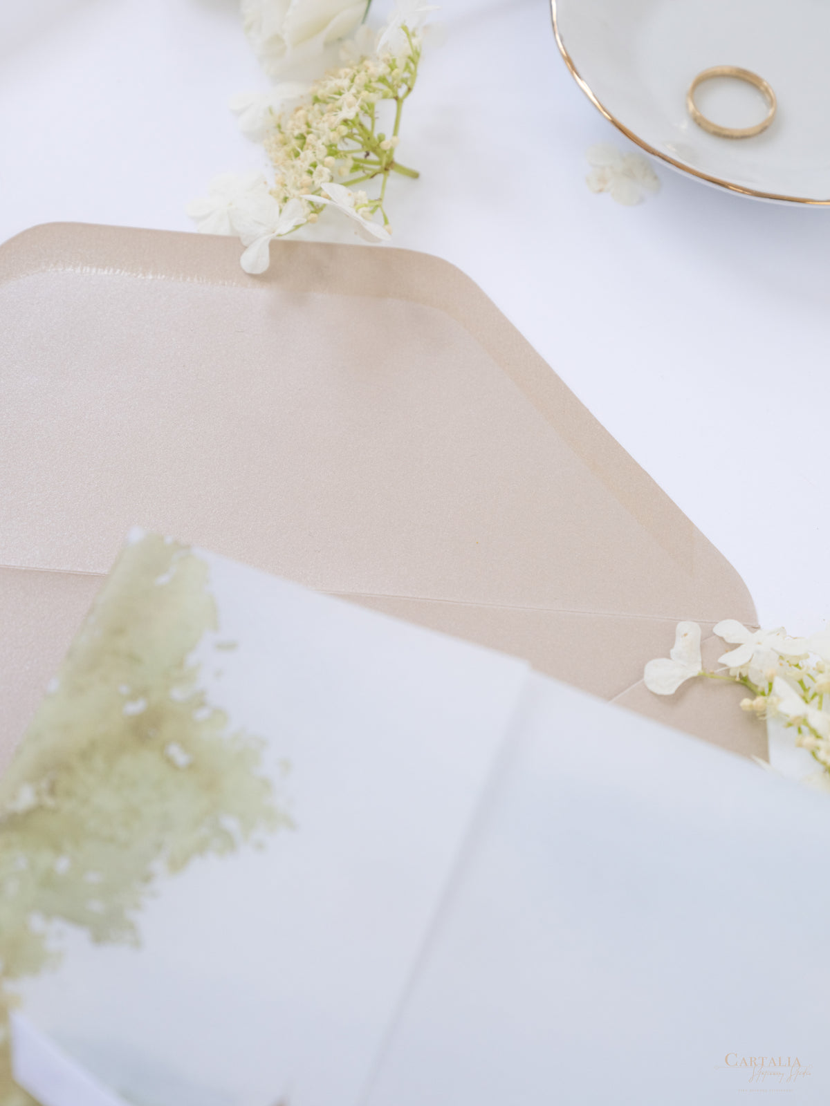 Vellum Watercolour Wedding Invitation | Petersham Hotel | Bespoke Commission R&J