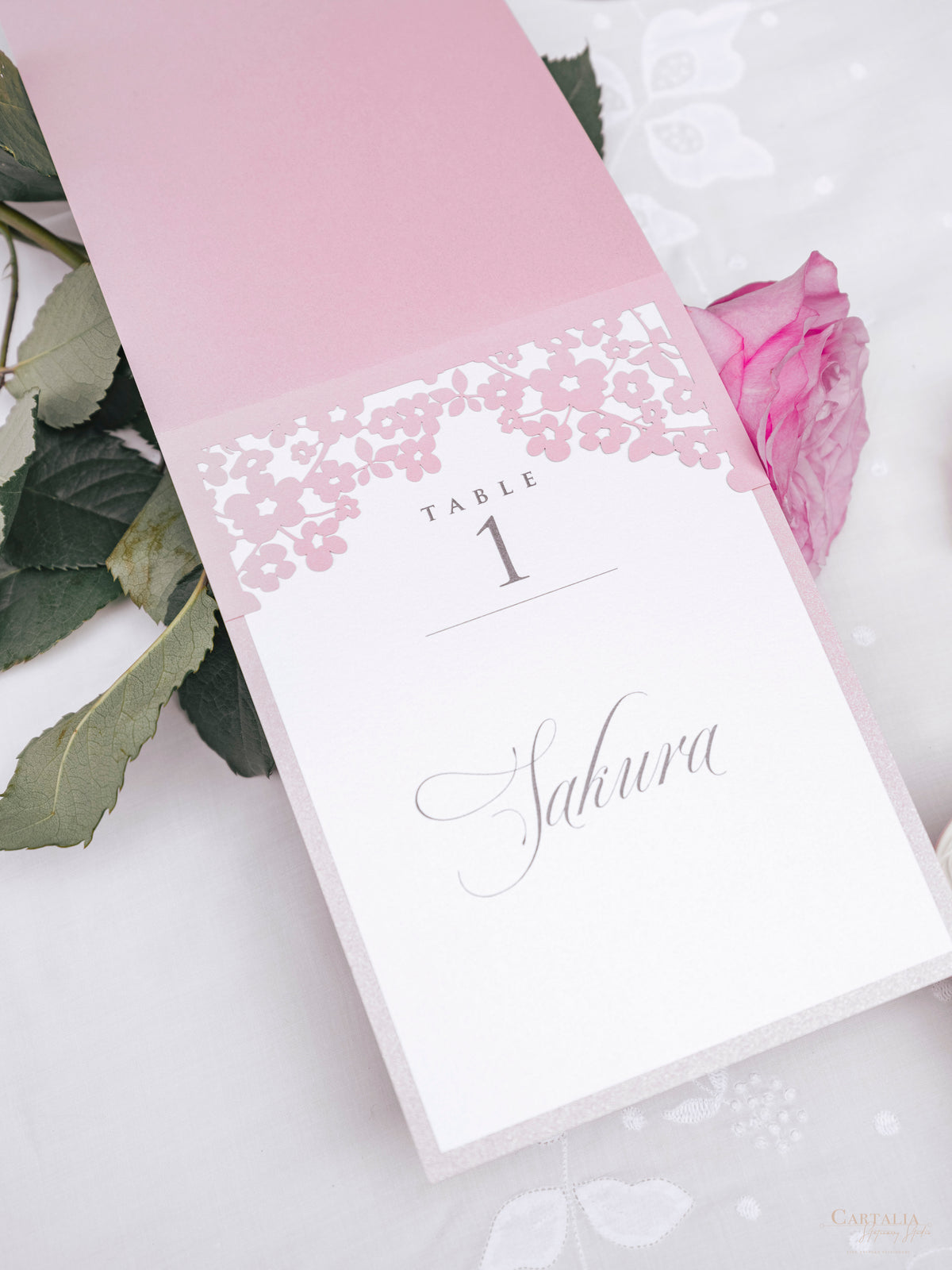 Table Number with Laser-Cut Florals | Villa Ephrussi de Rothschild