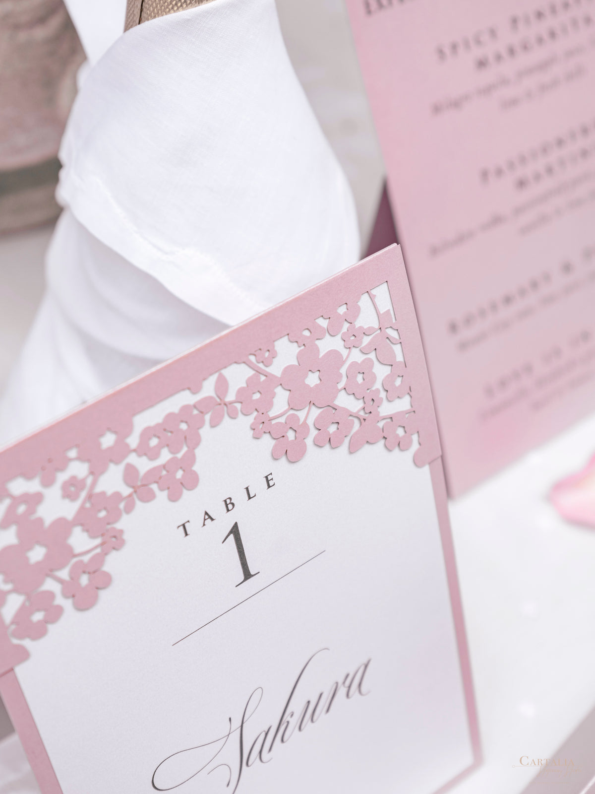 Table Number with Laser-Cut Florals | Villa Ephrussi de Rothschild