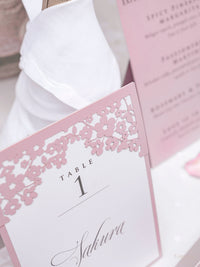 Table Number with Laser-Cut Florals | Villa Ephrussi de Rothschild