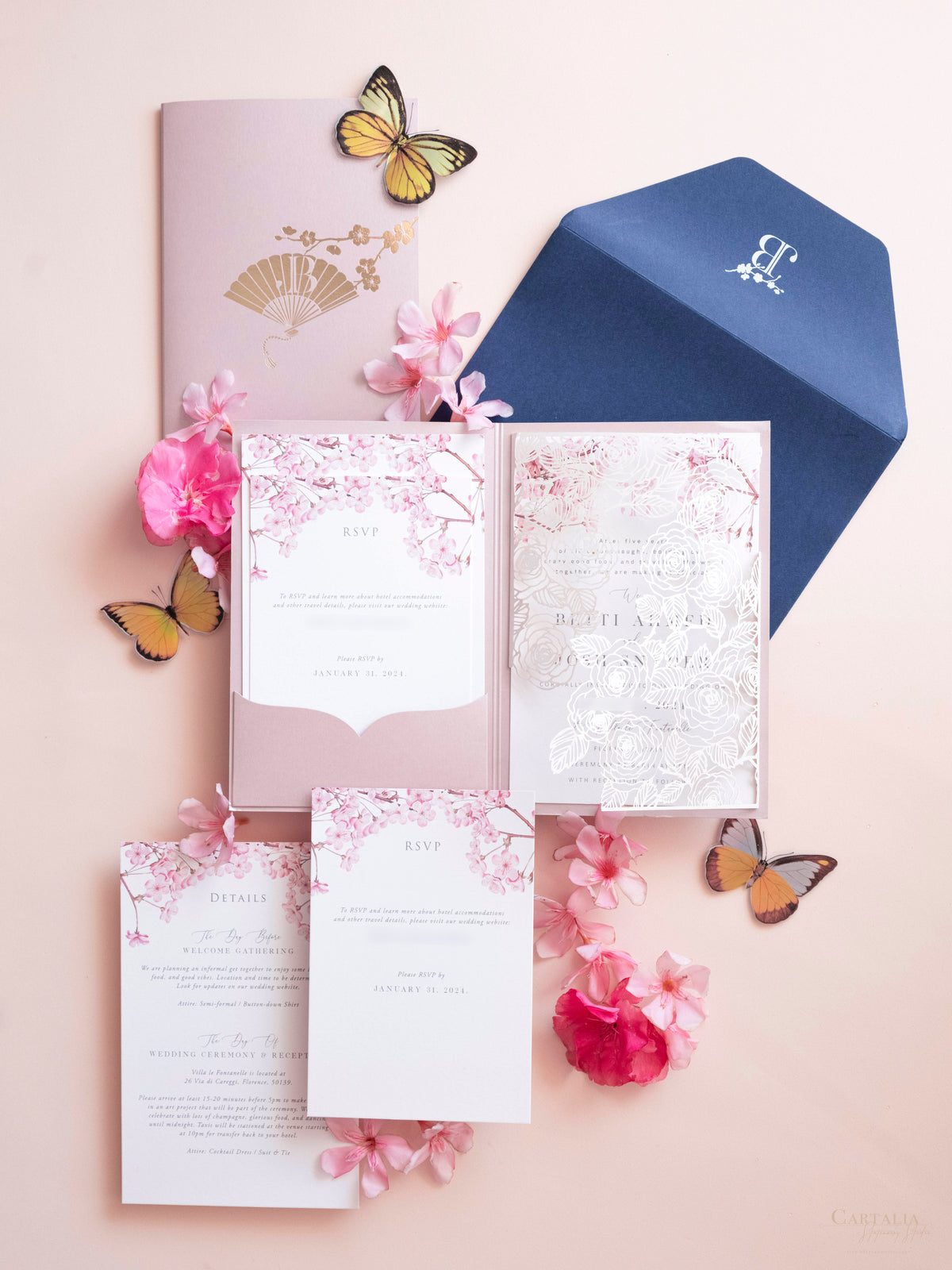 Bespoke Design | for Villa Fontanelle - Florence Bespoke Invitation Suite for J&B