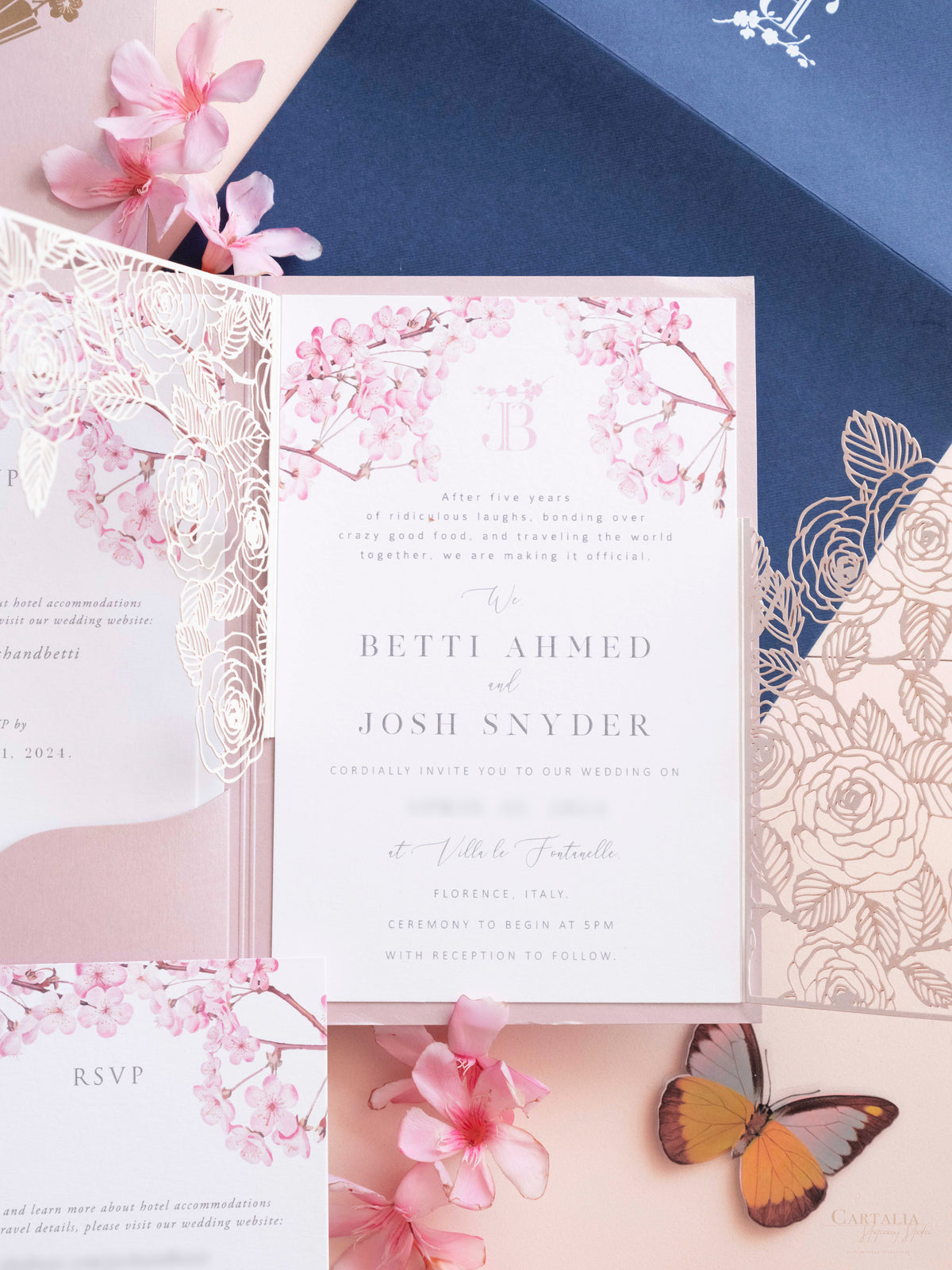 Bespoke Design | for Villa Fontanelle - Florence Bespoke Invitation Suite for J&B