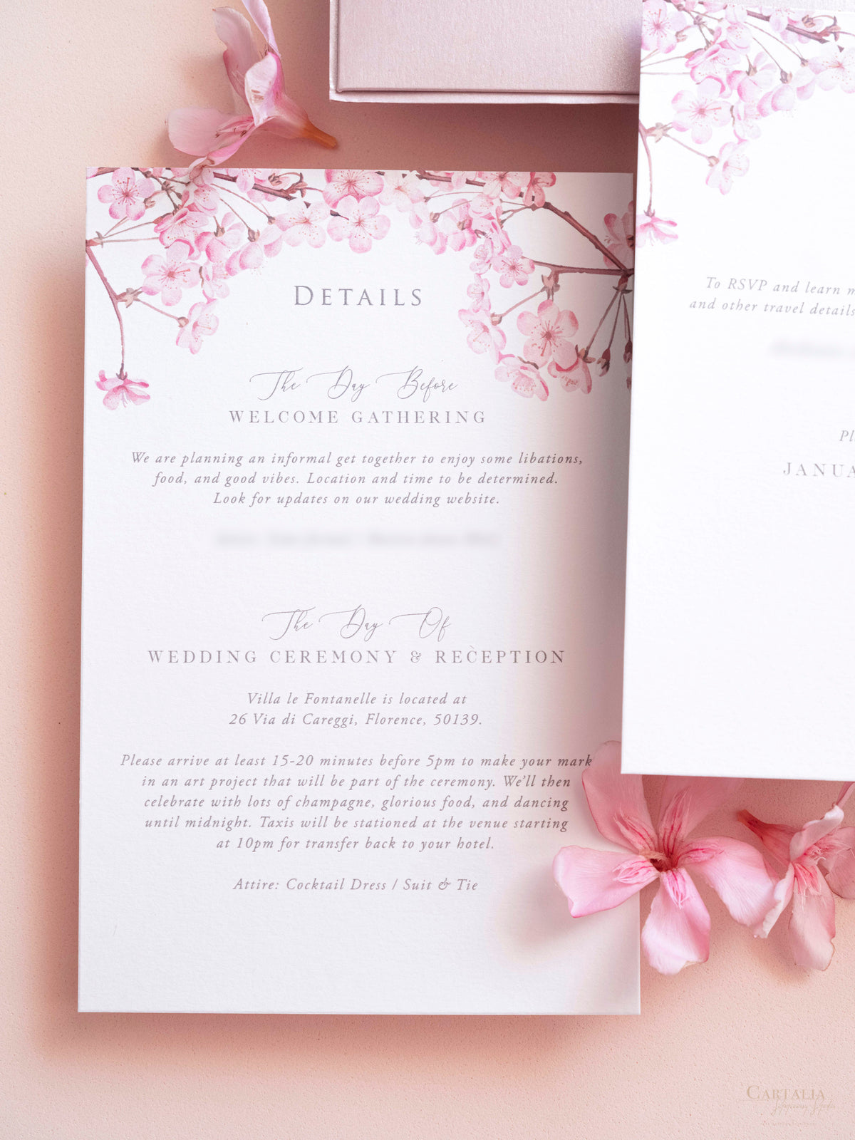 Bespoke Design | for Villa Fontanelle - Florence Bespoke Invitation Suite for J&B