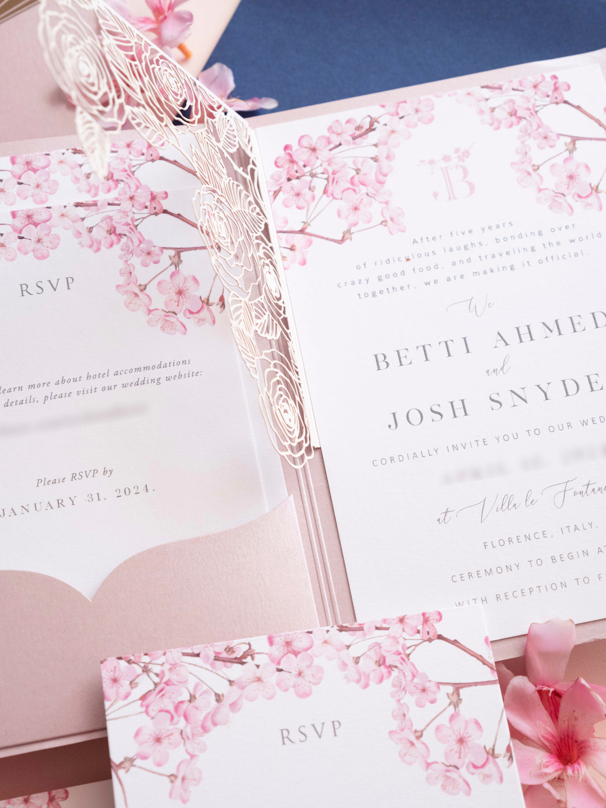 Bespoke Design | for Villa Fontanelle - Florence Bespoke Invitation Suite for J&B