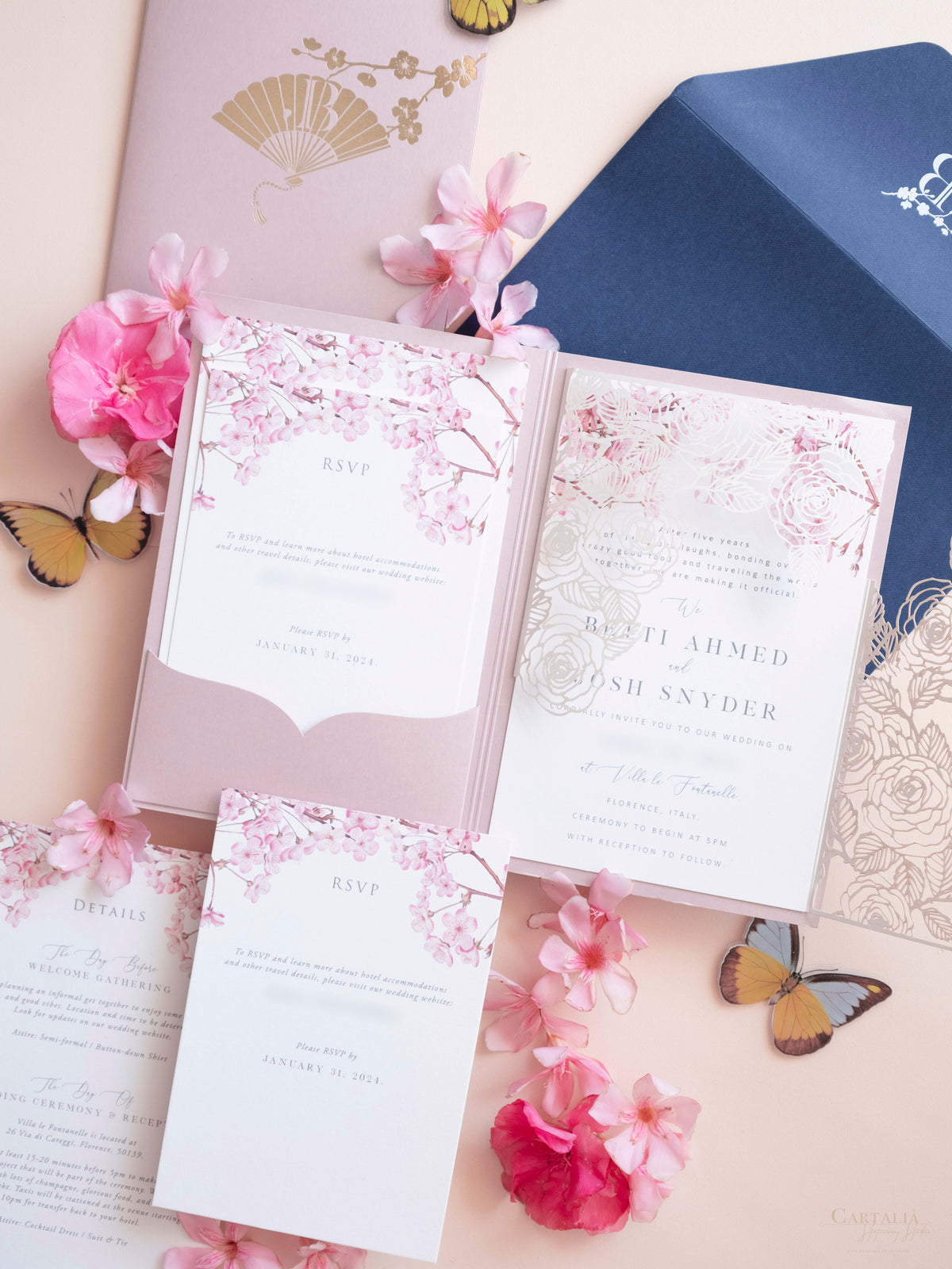 Bespoke Design | for Villa Fontanelle - Florence Bespoke Invitation Suite for J&B