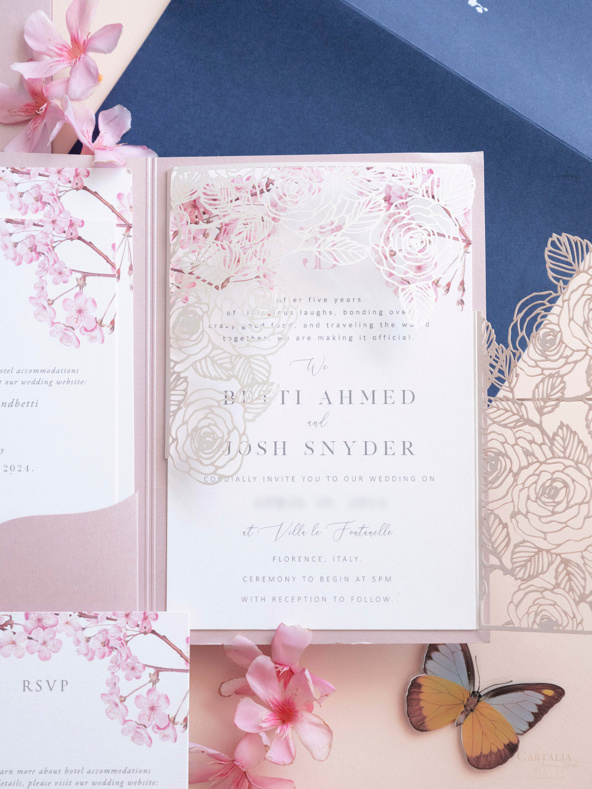 Bespoke Design | for Villa Fontanelle - Florence Bespoke Invitation Suite for J&B