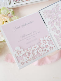 Invito con scatola 3D Couture su misura con cancello tagliato al laser | Sede di Villa Ephrussi | Commissione su misura M&J