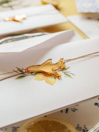 Italian Navy Leather Passport Invitation with Lemons | Amalfi Coast