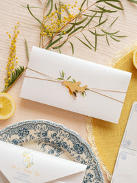 Italian Navy Leather Passport Invitation with Lemons | Amalfi Coast