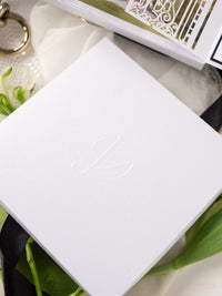 3D Boxed Venue Pocket Invitation with Laser Cut Gate & Vegan Leather Tag | Villa Balbiano, Lake Como | Bespoke