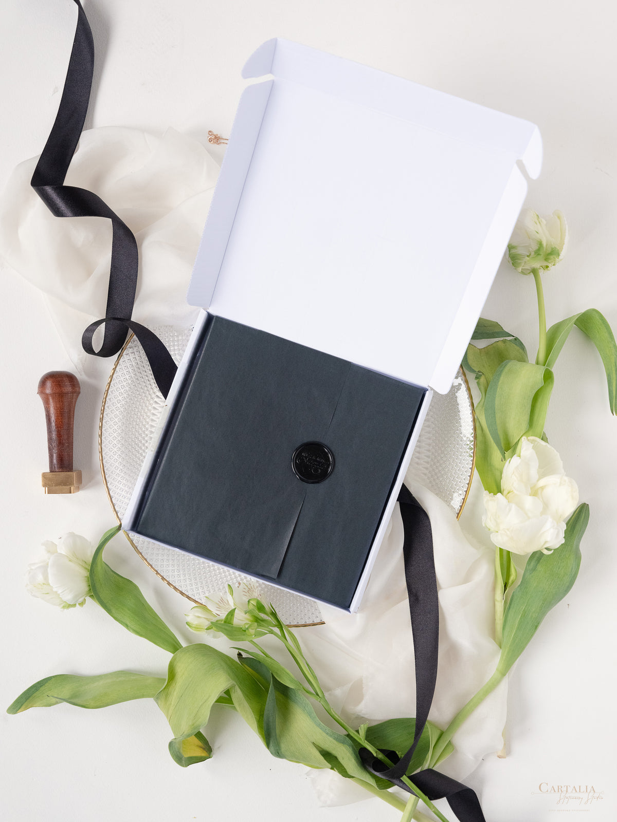 3D Boxed Venue Pocket Invitation with Laser Cut Gate & Vegan Leather Tag | Villa Balbiano, Lake Como | Bespoke