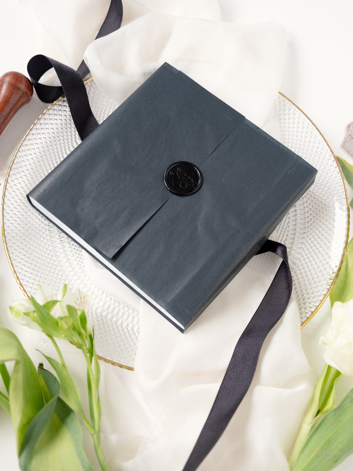 3D Boxed Venue Pocket Invitation with Laser Cut Gate & Vegan Leather Tag | Villa Balbiano, Lake Como | Bespoke