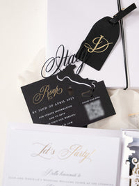 3D Boxed Venue Pocket Invitation with Laser Cut Gate & Vegan Leather Tag | Villa Balbiano, Lake Como | Bespoke