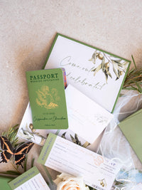 Luxury Wedding Box with Passport in Vegan Leather & Venue | Puglia, Italy| Bespoke C&C