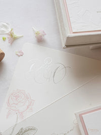 Luxury Velvet Hard Back Box Ivory Invitation | Bespoke Commission M&P