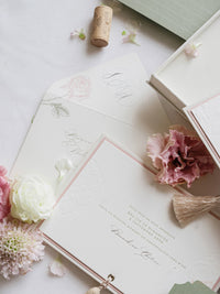 Luxury Velvet Hard Back Box Ivory Invitation | Bespoke Commission M&P