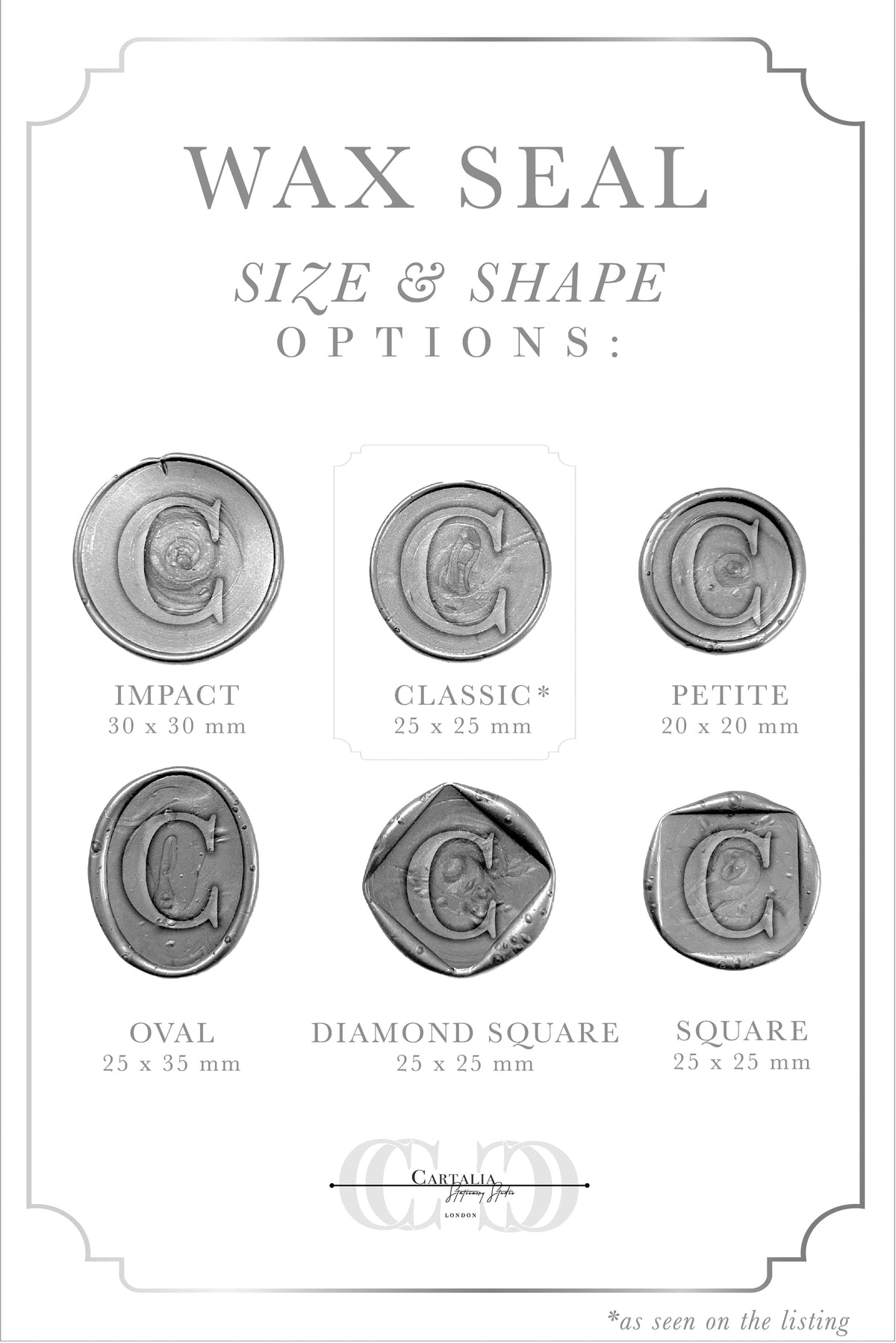 Sello de cera en perla perlada