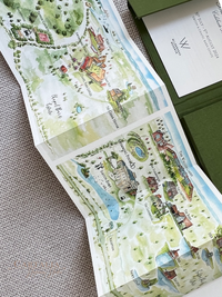 MAP | Bespoke Artist Commission:  Lake Como Map by Watercolor Illustrations | Locations : Grand Hotel Tremezzo Villa Del Balbianello Villa Balbiano Villa D'este