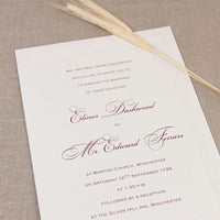 Elegant Triple Embossed Sunk Frame with Lined Envelopes and Classic Calligraphy Wedding Day Invitation