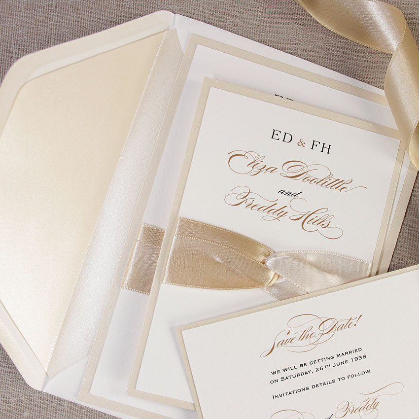 Duchess French Satin Board Wedding Day Invitation