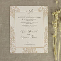 Invitación de noche damasco en relieve