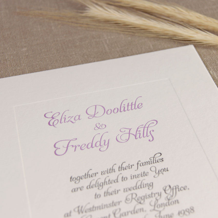 Invitation de mariage en relief en relief.