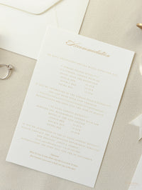 Luxury Classic Pocket fold with 4 inserts Wedding Invitation Suite with Gold Foil