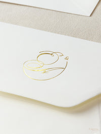 Luxury Classic Pocket fold with 4 inserts Wedding Invitation Suite with Gold Foil