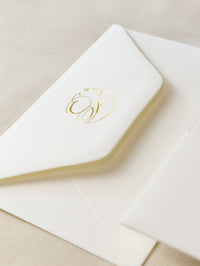 Luxury Classic Pocket fold with 4 inserts Wedding Invitation Suite with Gold Foil