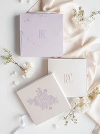 Lilac & Purple Couture Box : 3D Luxuriously Intricate Tier Laser Cutting Wedding Invitation Suite