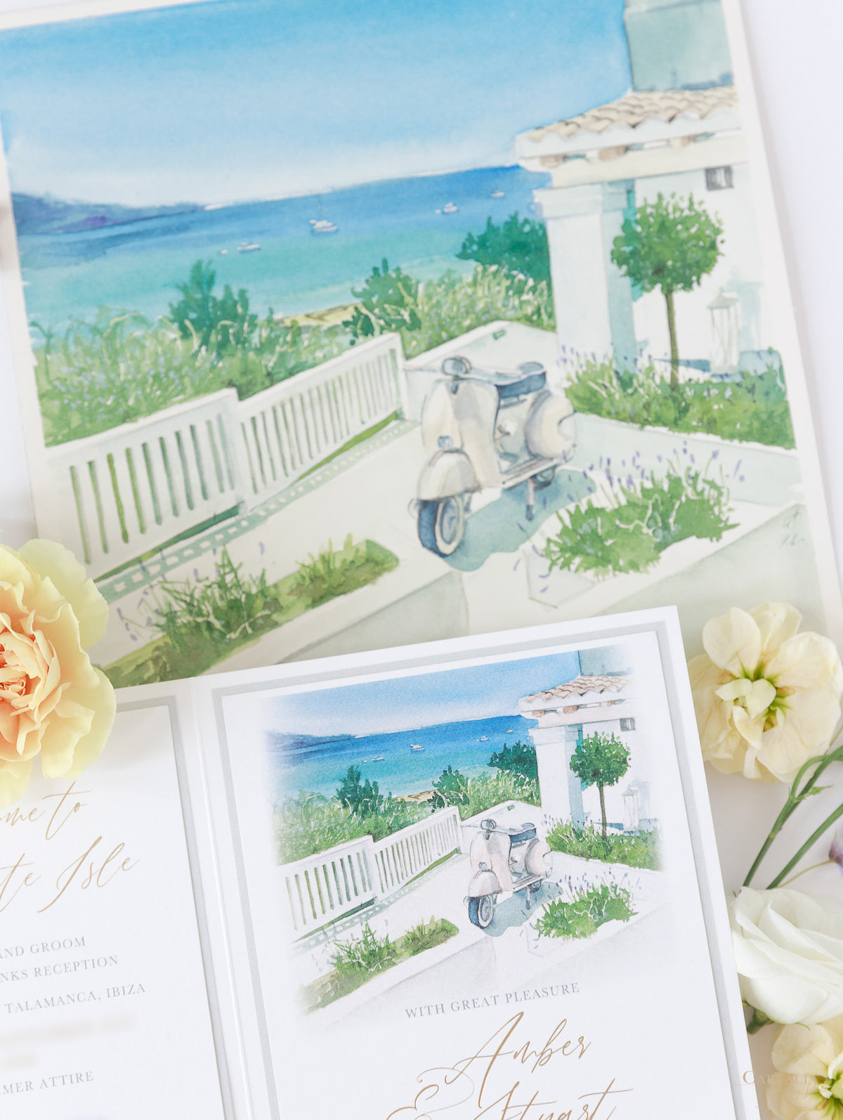 IBIZA Beach & Destination Watercolour Pocket | Bespoke Commission A&S